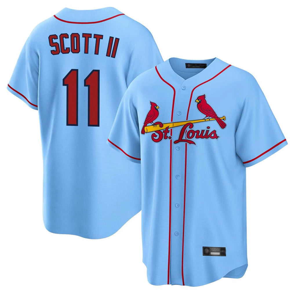 Ldoa St. Louis Cardinals #11 Victor Scott II Player Light Blue Home Game Stitched Jerseys