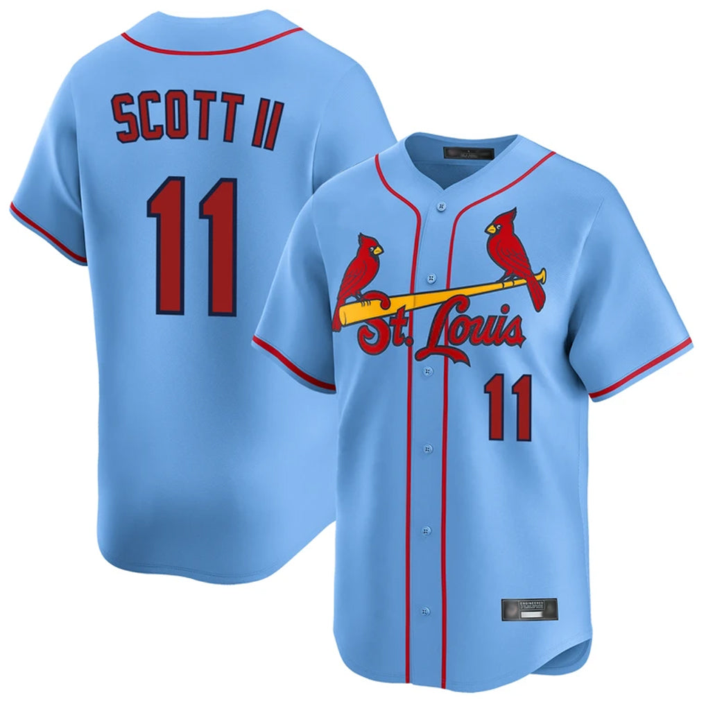 Ldoa St. Louis Cardinals #11 Victor Scott II Player Light Blue Home Limited Stitched Jerseys