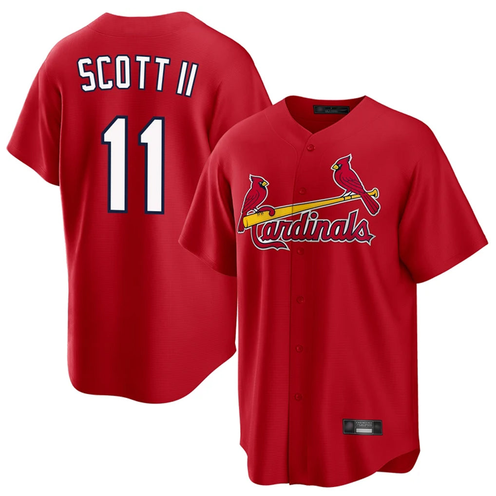 Ldoa St. Louis Cardinals #11 Victor Scott II Player Red Home Game Stitched Jerseys