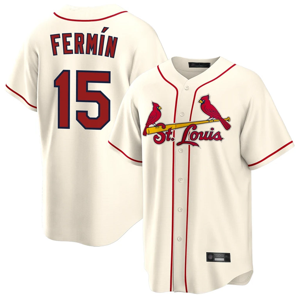 Ldoa St. Louis Cardinals #15 Jose Fermin Player Cream Home Game Stitched Jerseys