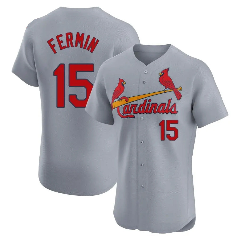 Ldoa St. Louis Cardinals #15 Jose Fermin Player Gray Home Limited Elite Stitched Jerseys