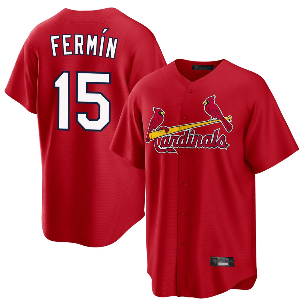 Ldoa St. Louis Cardinals #15 Jose Fermin Player Red Home Game Stitched Jerseys