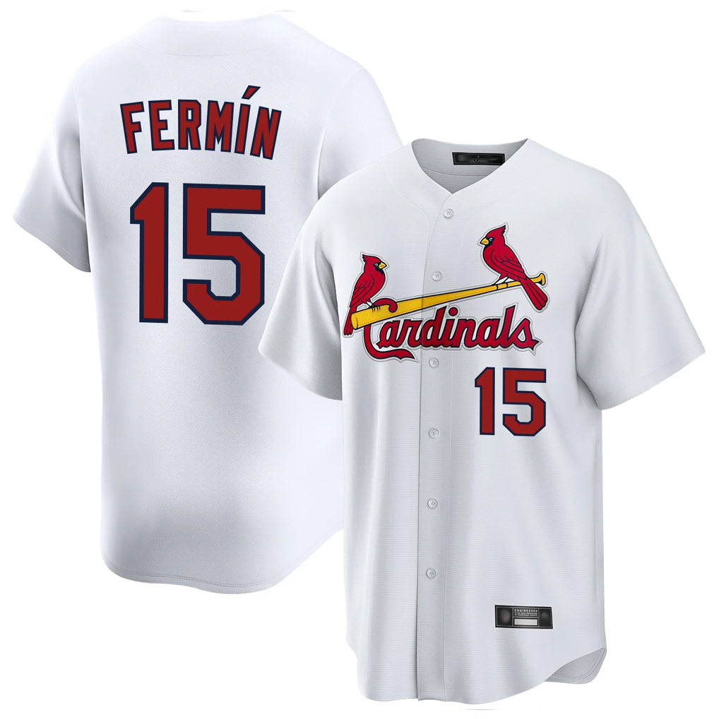 Ldoa St. Louis Cardinals #15 Jose Fermin Player White Home Game Stitched Jerseys