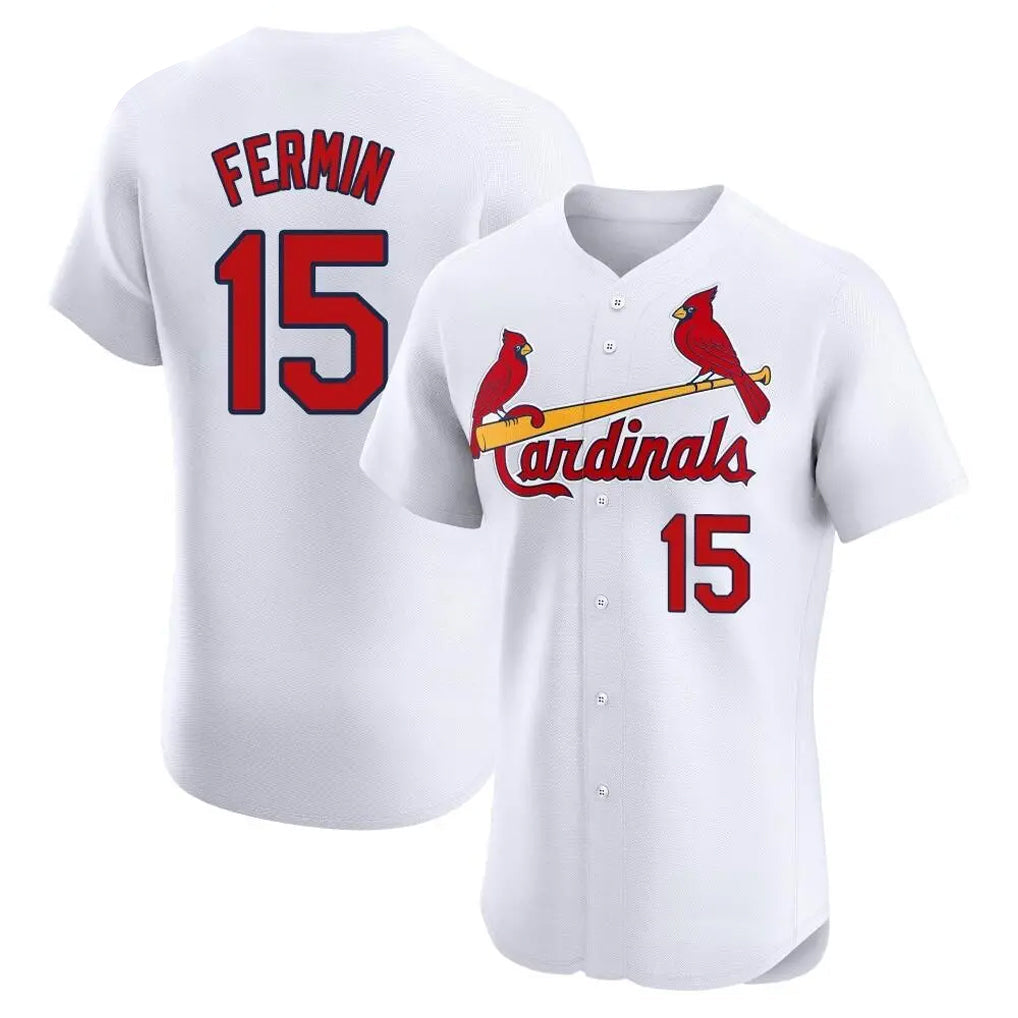 Ldoa St. Louis Cardinals #15 Jose Fermin Player White Home Limited Elite Stitched Jerseys