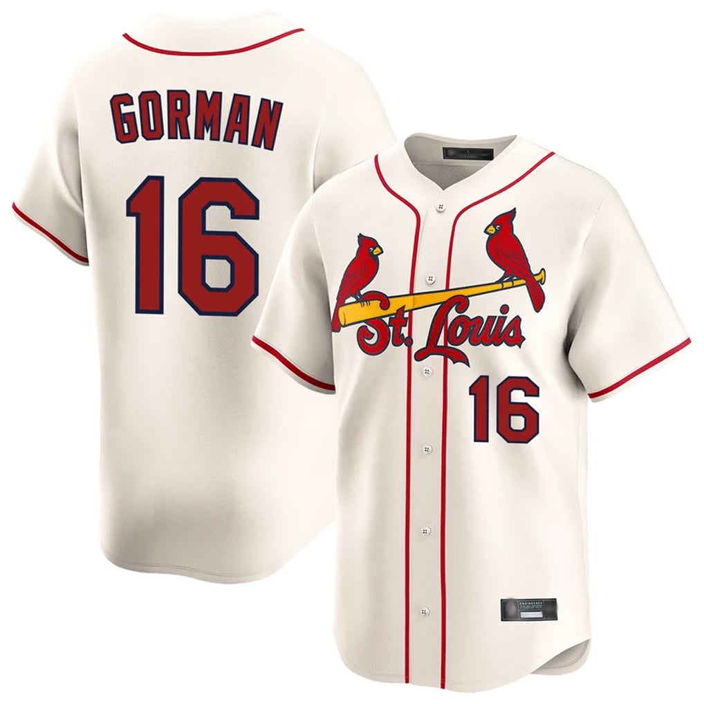 Ldoa St. Louis Cardinals #16 Nolan Gorman Player Cream Home Limited Stitched Jerseys