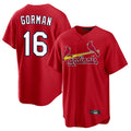 Ldoa St. Louis Cardinals #16 Nolan Gorman Player Red Home Game Stitched Jerseys