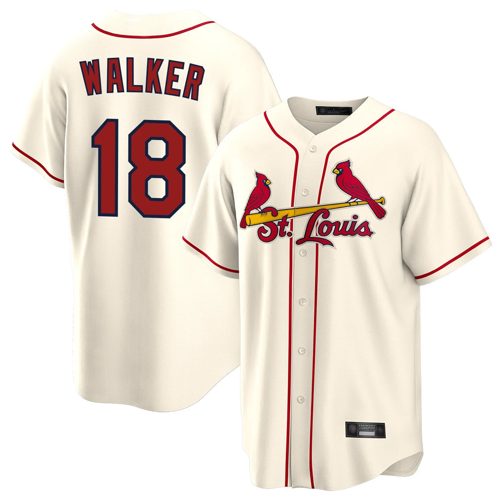 Ldoa St. Louis Cardinals #18 Jordan Walker Player Cream Home Game Stitched Jerseys
