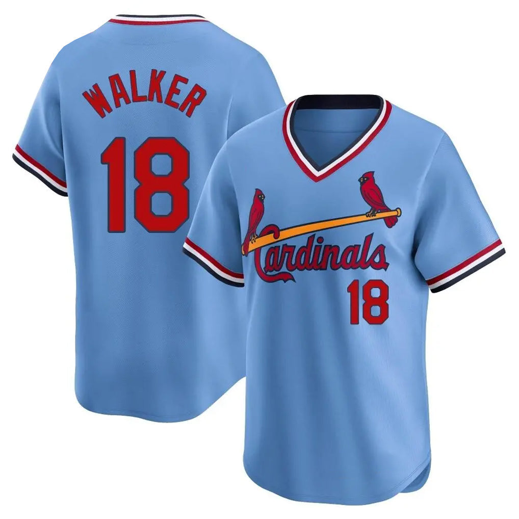 Ldoa St. Louis Cardinals #18 Jordan Walker Player Light Blue City Connect Home T-shirt Stitched Jerseys