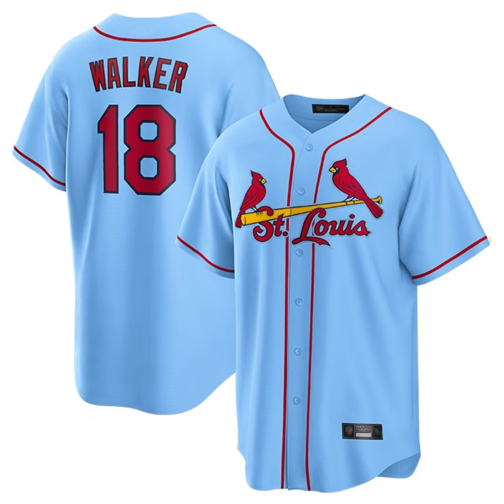 Ldoa St. Louis Cardinals #18 Jordan Walker Player Light Blue Home Game Stitched Jerseys