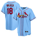 Ldoa St. Louis Cardinals #18 Jordan Walker Player Light Blue Home Game Stitched Jerseys