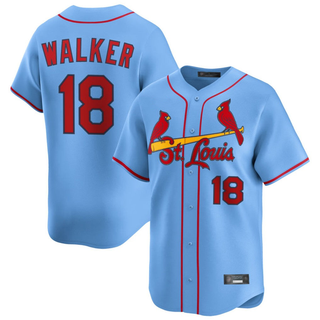 Ldoa St. Louis Cardinals #18 Jordan Walker Player Light Blue Home Limited Stitched Jerseys