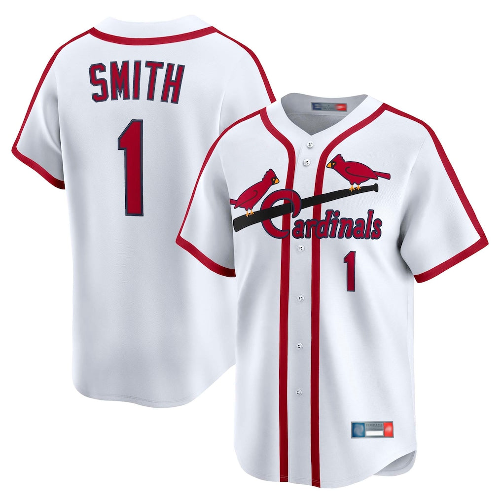 Ldoa St. Louis Cardinals #1 Ozzie Smith Player White Throwback Cooperstown Collection Limited Stitched Jerseys