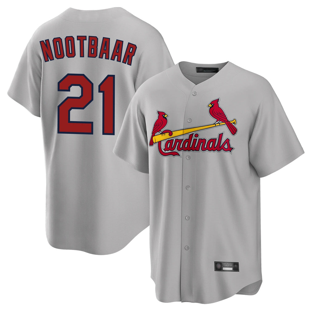 Ldoa St. Louis Cardinals #21 Lars Nootbaar Player Gary Home Game Stitched Jerseys