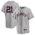 Ldoa St. Louis Cardinals #21 Lars Nootbaar Player Gray Classic Replica Game Stitched Jerseys