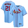 Ldoa St. Louis Cardinals #21 Lars Nootbaar Player Light Blue Home Game Stitched Jerseys