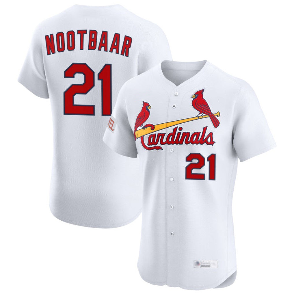 Ldoa St. Louis Cardinals #21 Lars Nootbaar Player White Home Limited Elite Stitched Jerseys
