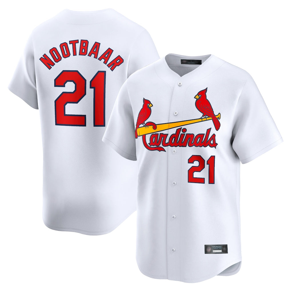 Ldoa St. Louis Cardinals #21 Lars Nootbaar Player White Home Limited Stitched Jerseys