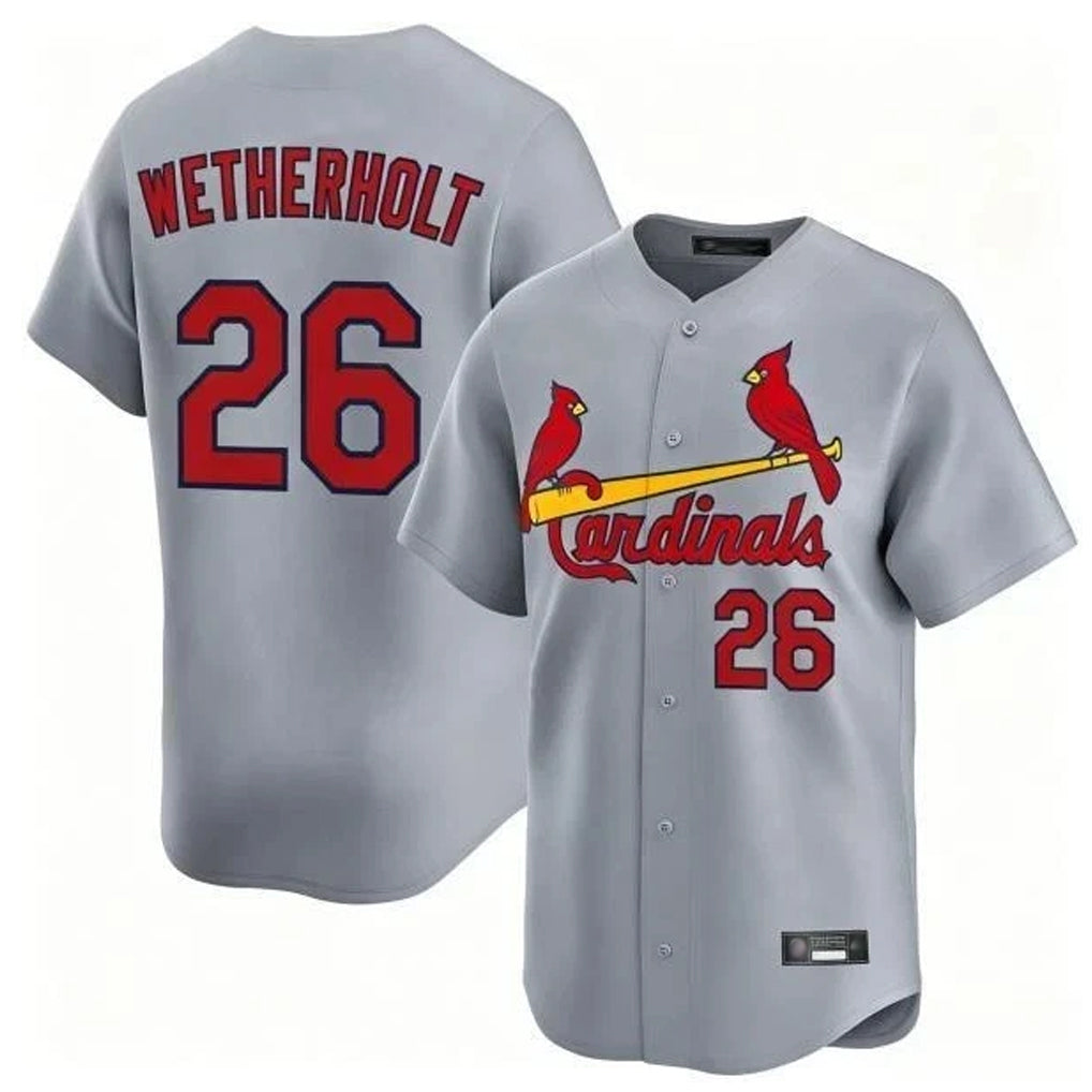 Ldoa St. Louis Cardinals #26 JJ Wetherholt Player Gray Home Limited Stitched Jerseys