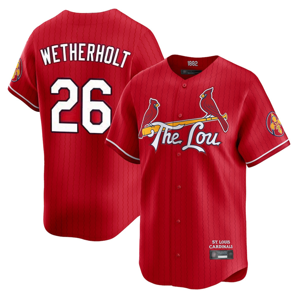 Ldoa St. Louis Cardinals #26 JJ Wetherholt Player Red City Connect Limited Stitched Jerseys