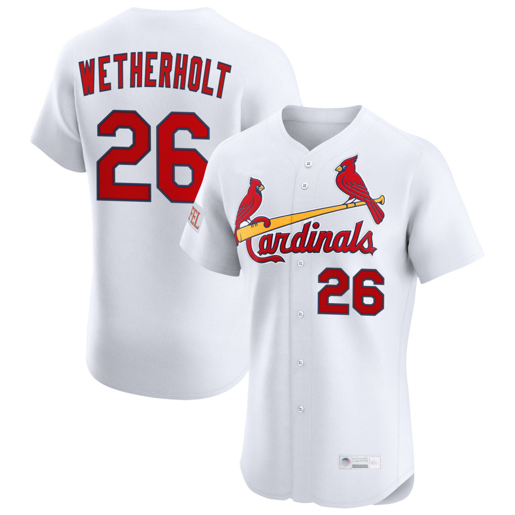 Ldoa St. Louis Cardinals #26 JJ Wetherholt Player White Home Limited Elite Stitched Jerseys