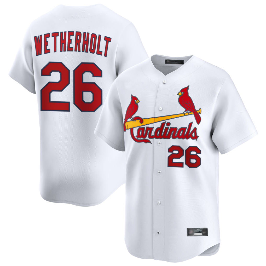 Ldoa St. Louis Cardinals #26 JJ Wetherholt Player White Home Limited Stitched Jerseys