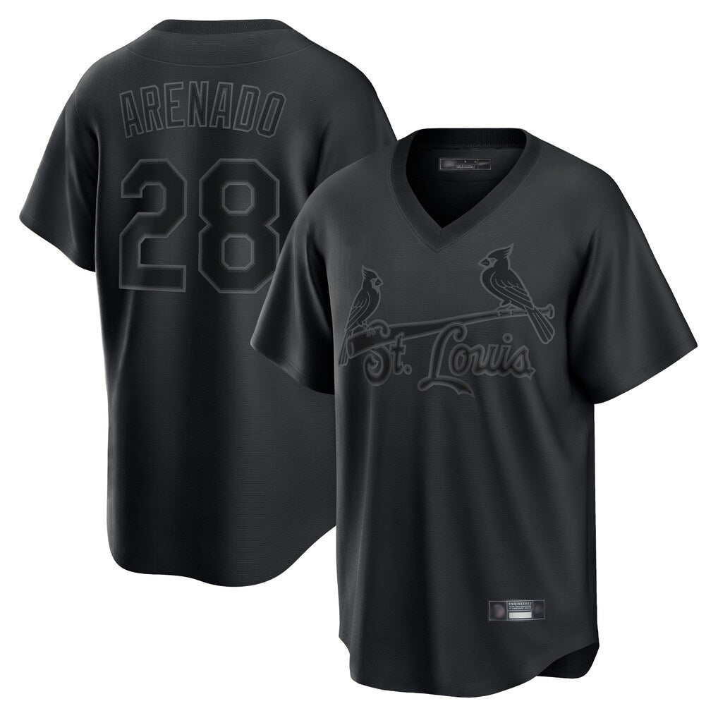Ldoa St. Louis Cardinals #28 Nolan Arenado Player Black City Connect T-shirt Stitched Jerseys