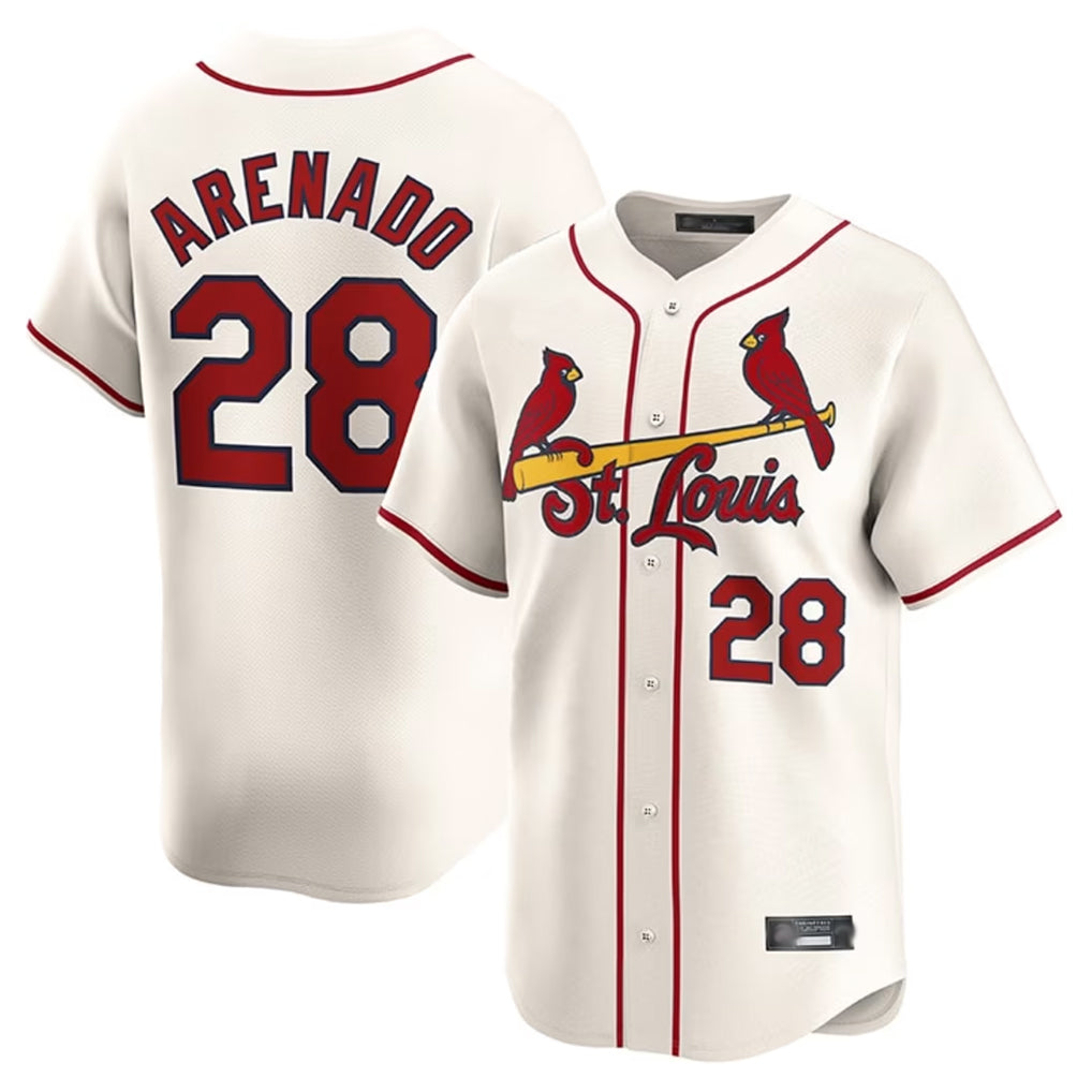 Ldoa St. Louis Cardinals #28 Nolan Arenado Player Cream Home Limited Stitched Jerseys