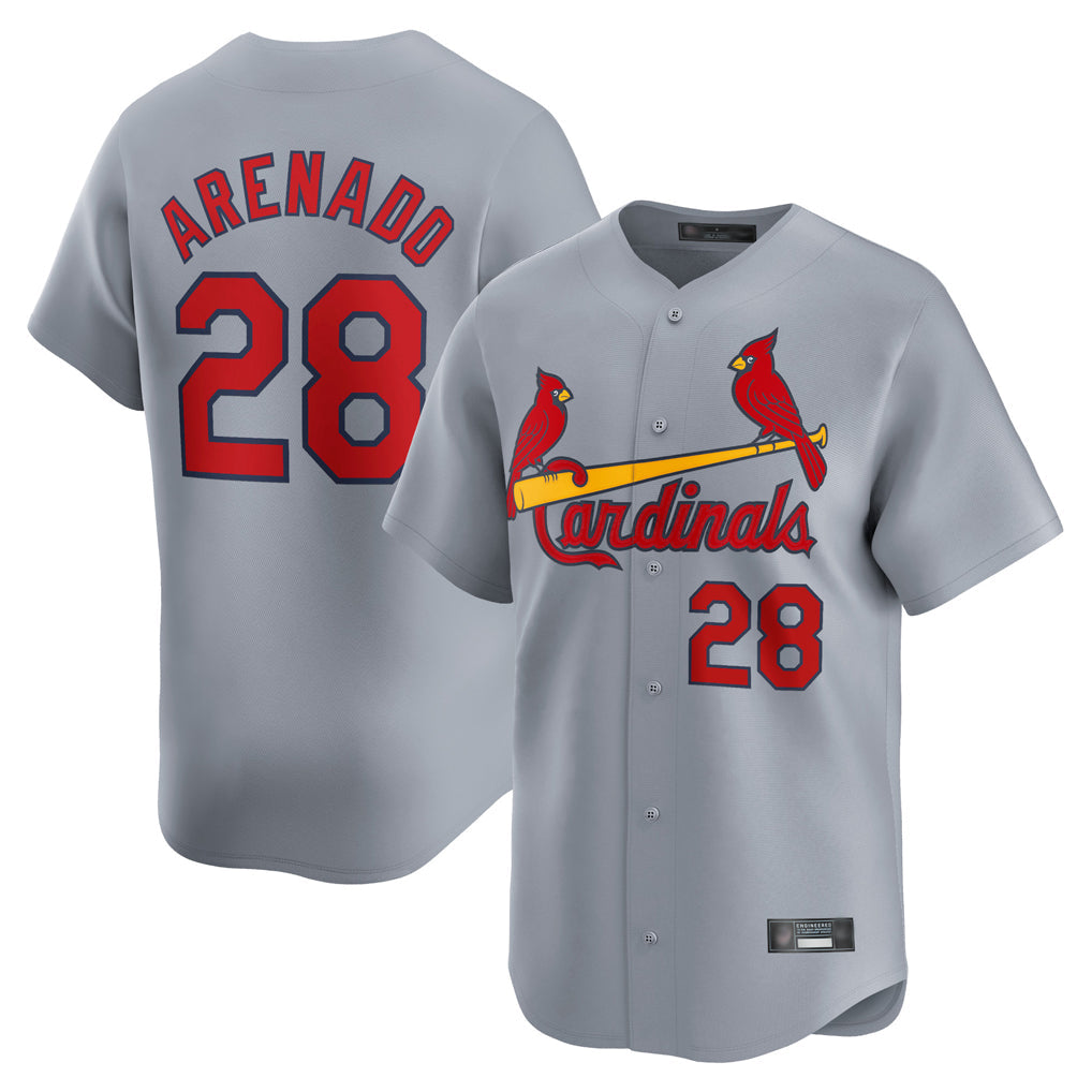 Ldoa St. Louis Cardinals #28 Nolan Arenado Player Gray Home Limited Stitched Jerseys