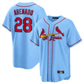 Ldoa St. Louis Cardinals #28 Nolan Arenado Player Light Blue Home Game Stitched Jerseys