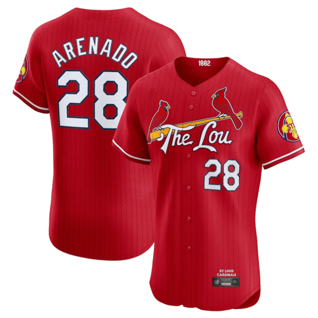 Ldoa St. Louis Cardinals #28 Nolan Arenado Player Red City Connect Limited Elite Stitched Jerseys