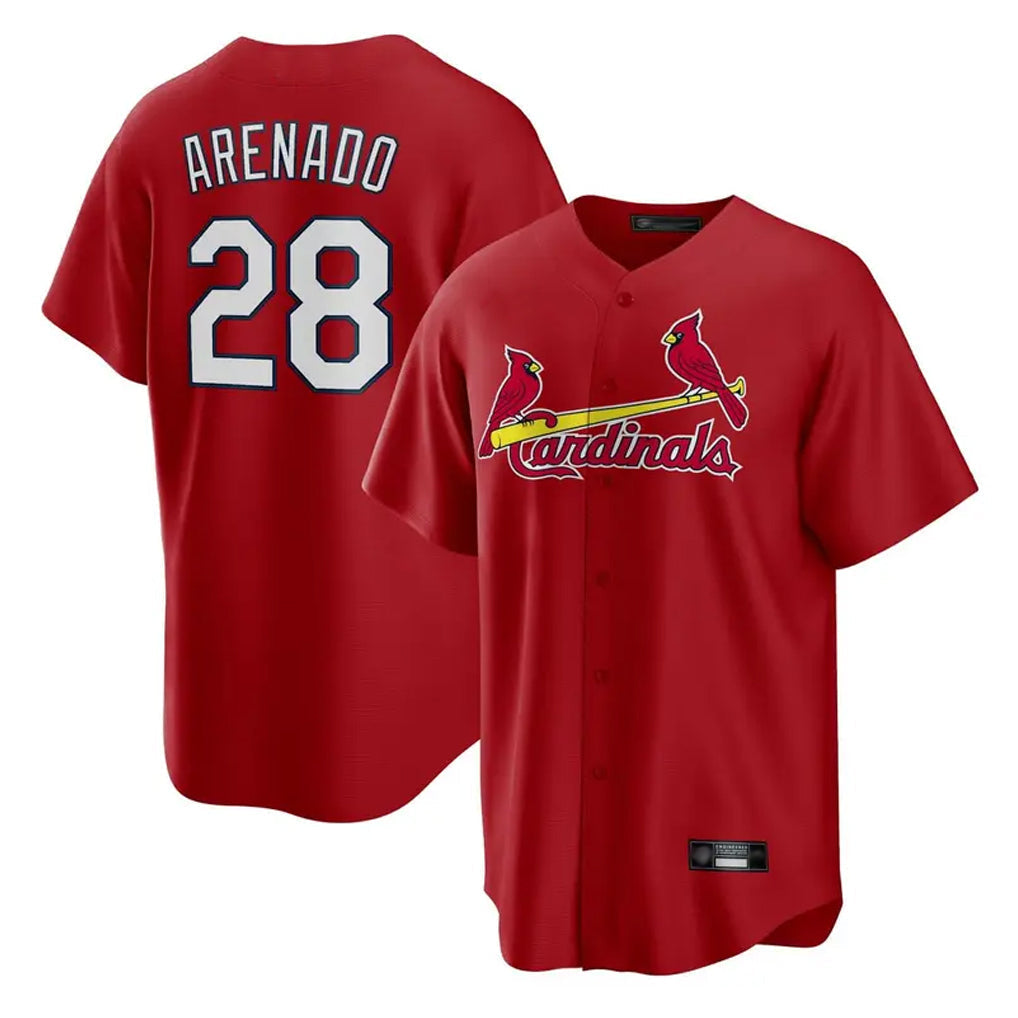 Ldoa St. Louis Cardinals #28 Nolan Arenado Player Red Home Game Stitched Jerseys