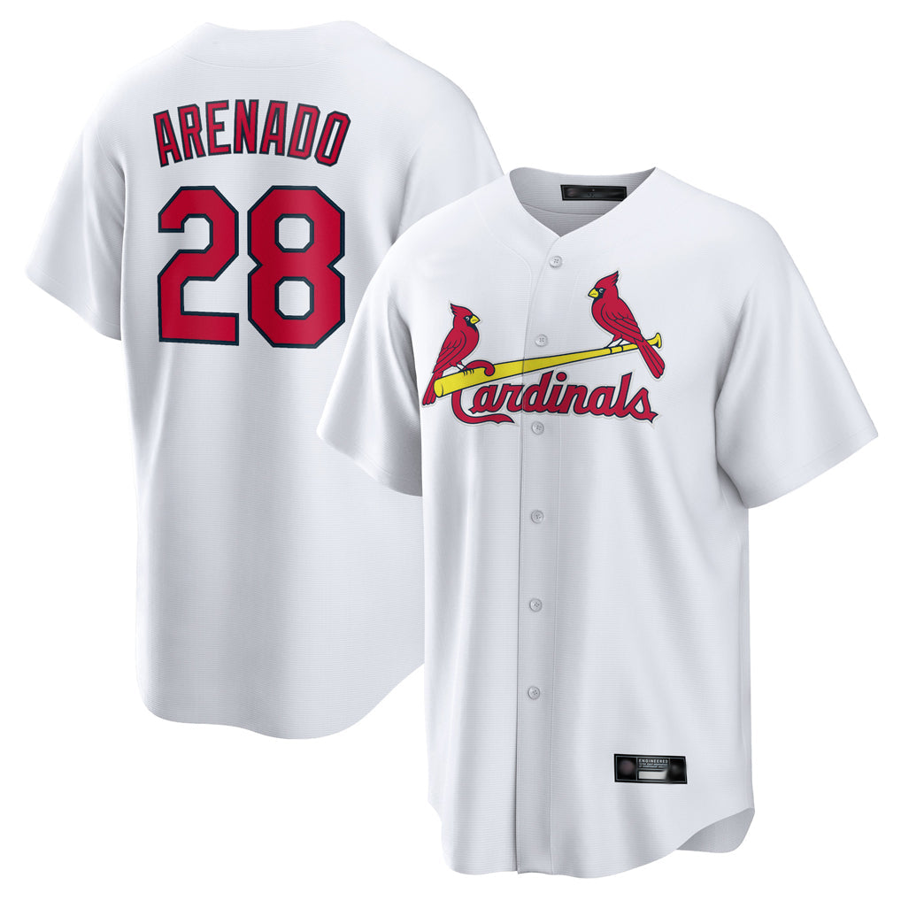 Ldoa St. Louis Cardinals #28 Nolan Arenado Player White Home Game Stitched Jerseys