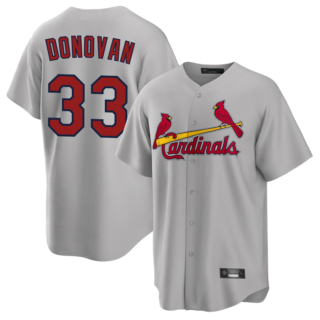 Ldoa St. Louis Cardinals #33 Brendan Donovan Player Gray Home Game Stitched Jerseys