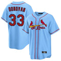 Ldoa St. Louis Cardinals #33 Brendan Donovan Player Light Blue Home Game Stitched Jerseys