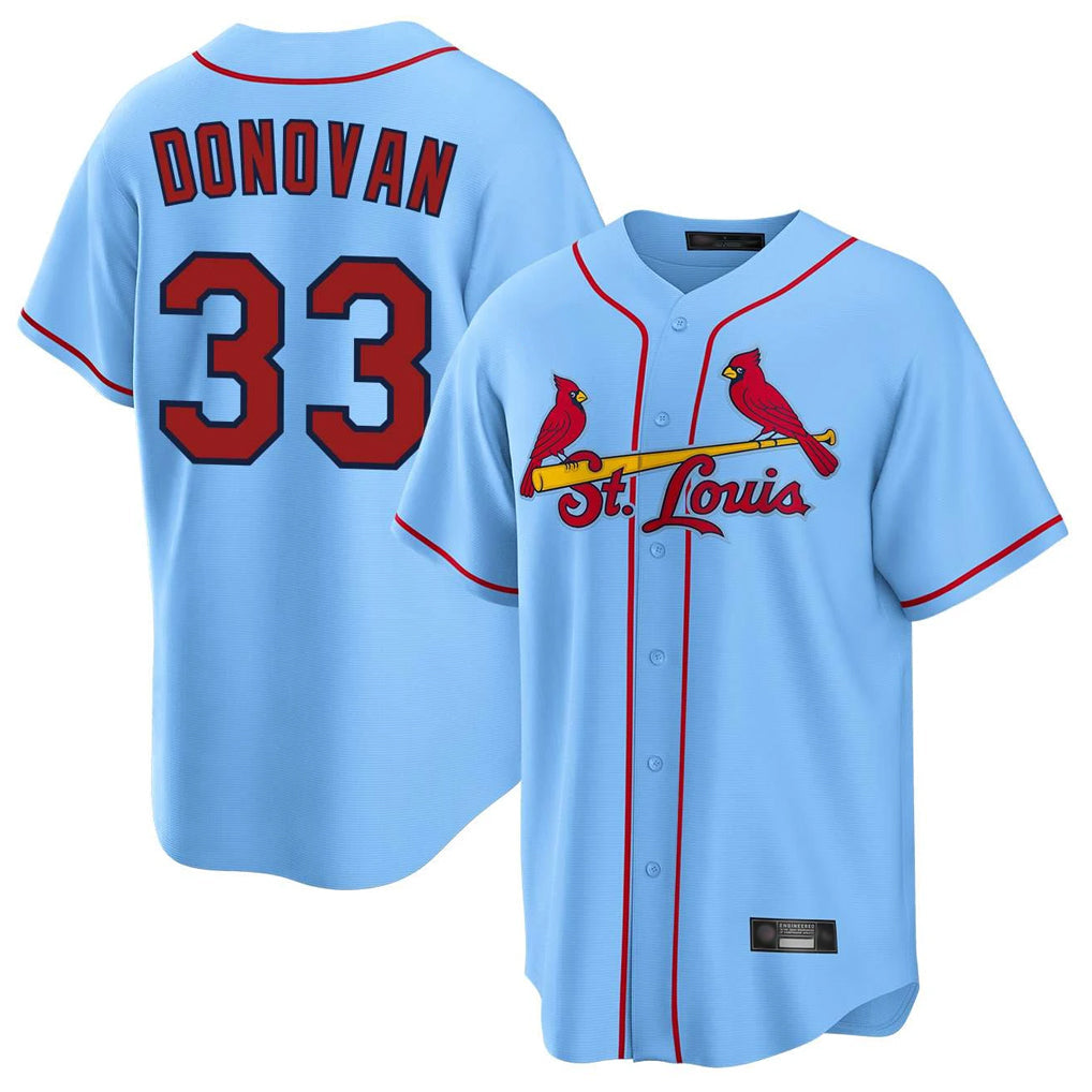 Ldoa St. Louis Cardinals #33 Brendan Donovan Player Light Blue Home Game Stitched Jerseys