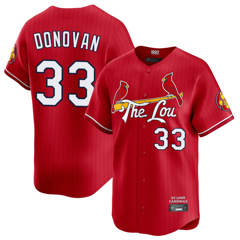 Ldoa St. Louis Cardinals #33 Brendan Donovan Player Red City Connect Limited Stitched Jerseys