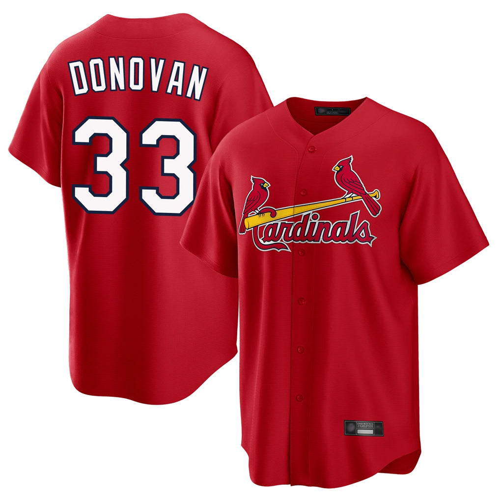 Ldoa St. Louis Cardinals #33 Brendan Donovan Player Red Home Game Stitched Jerseys