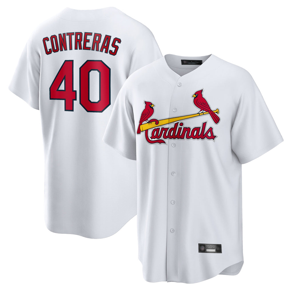 Ldoa St. Louis Cardinals #40 Willson Contreras Player White Home Game Stitched Jerseys