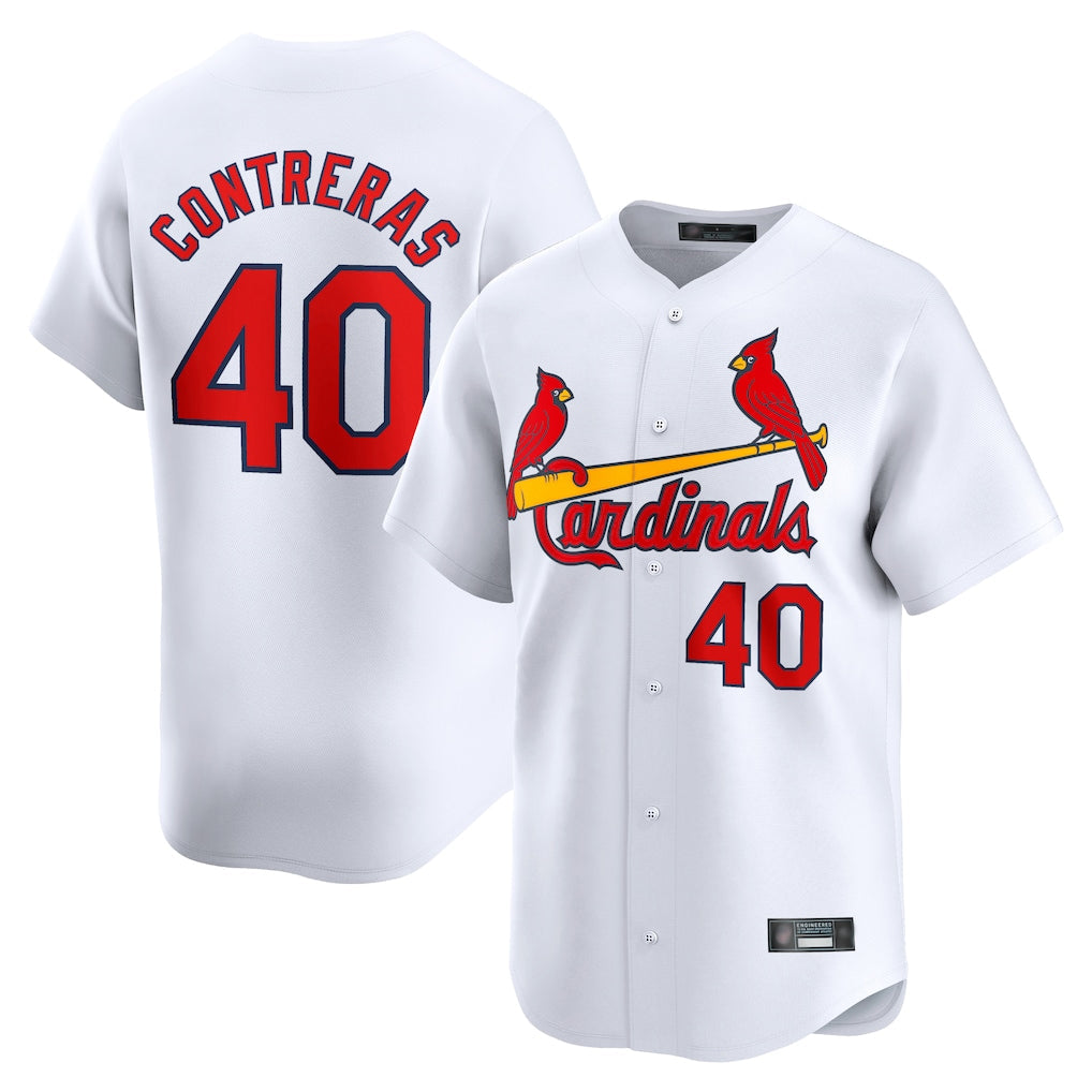 Ldoa St. Louis Cardinals #40 Willson Contreras Player White Home Limited Stitched Jerseys
