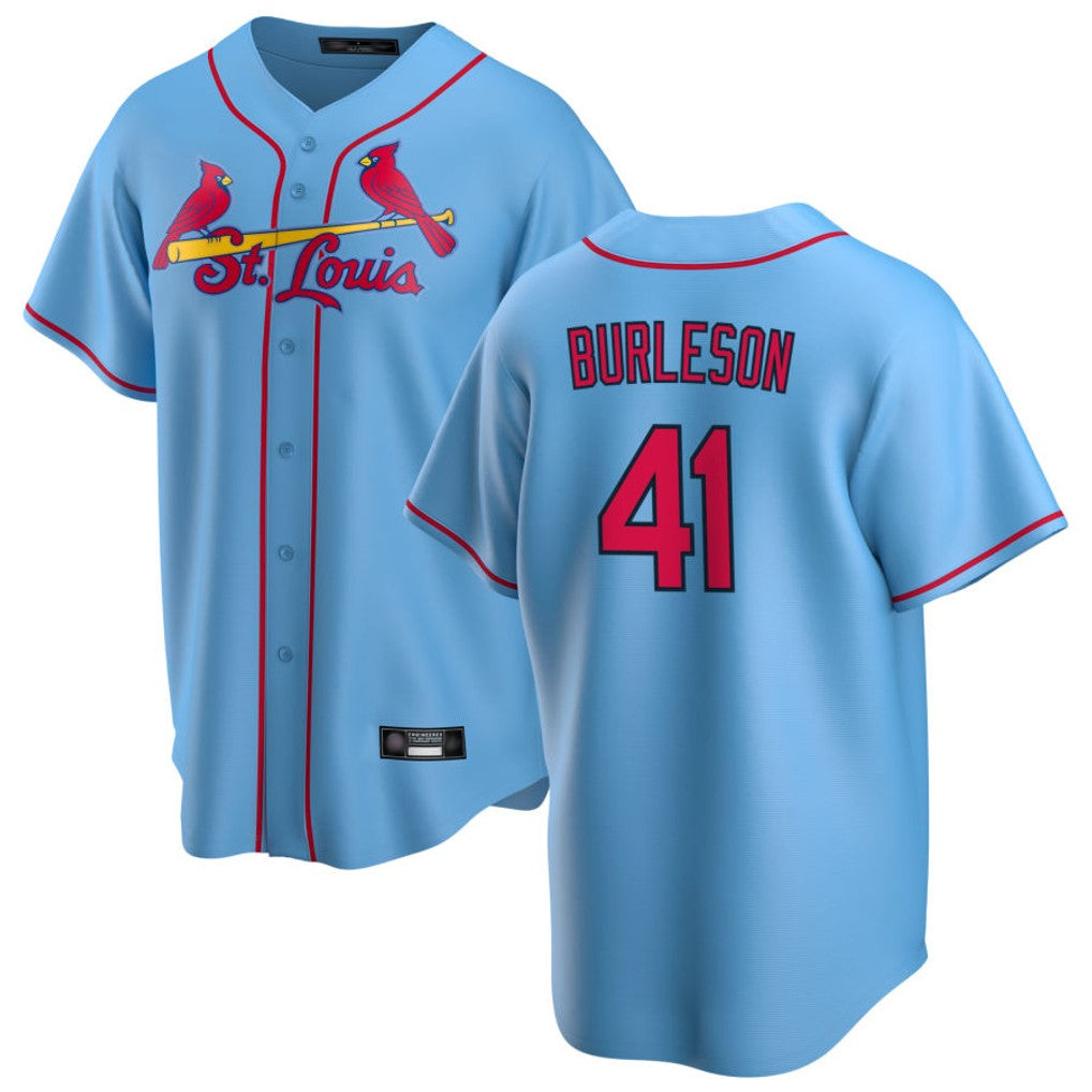 Ldoa St. Louis Cardinals #41 Alec Burlesona Player Light Blue Home Game Stitched Jerseys