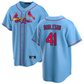 Ldoa St. Louis Cardinals #41 Alec Burlesona Player Light Blue Home Game Stitched Jerseys