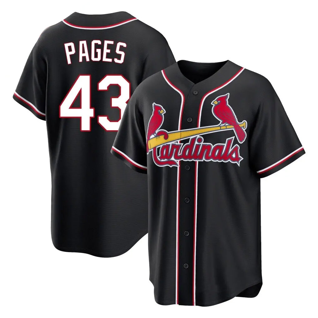 Ldoa St. Louis Cardinals #43 Pedro Pages Player Black Carbon Fashio Game Stitched Jerseys