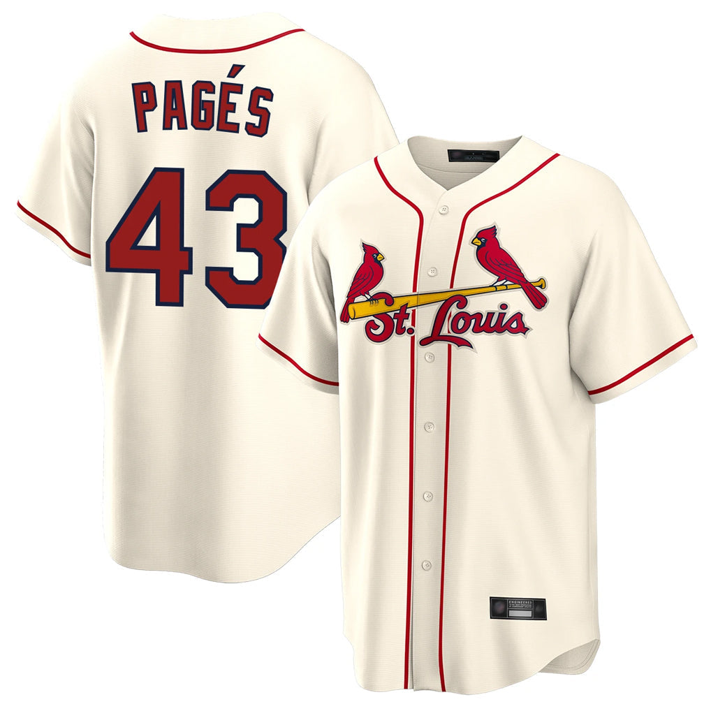 Ldoa St. Louis Cardinals #43 Pedro Pages Player Cream Home Game Stitched Jerseys
