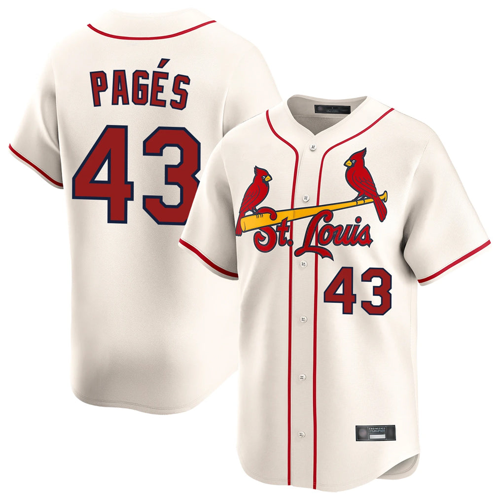Ldoa St. Louis Cardinals #43 Pedro Pages Player Cream Home Limited Stitched Jerseys