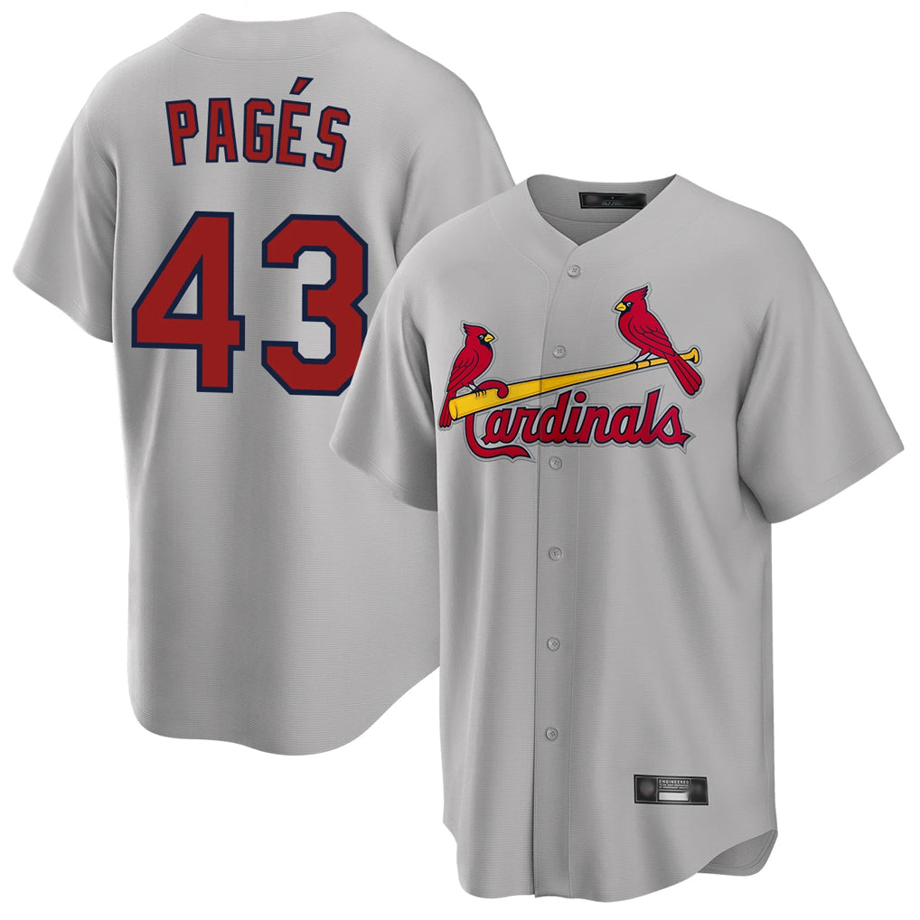 Ldoa St. Louis Cardinals #43 Pedro Pages Player Gray Home Game Stitched Jerseys