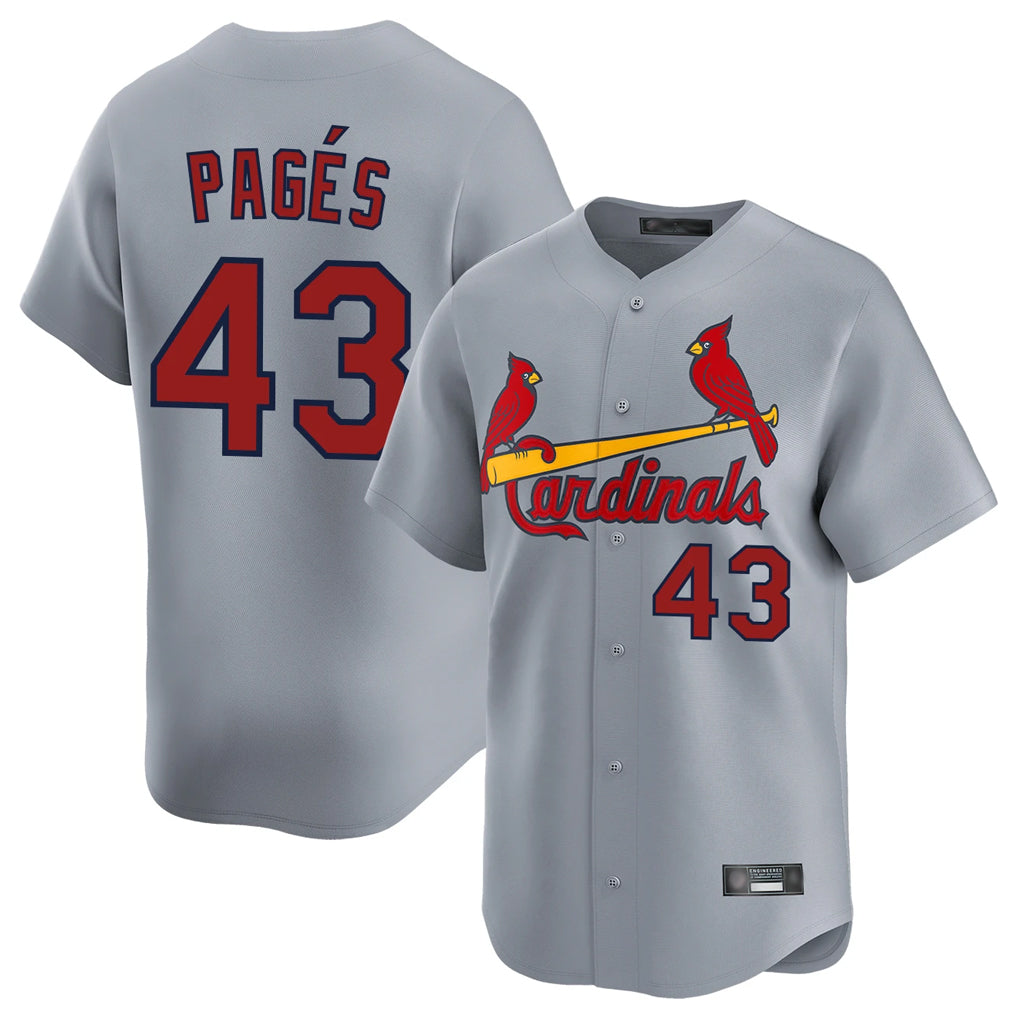 Ldoa St. Louis Cardinals #43 Pedro Pages Player Gray Home Limited Stitched Jerseys