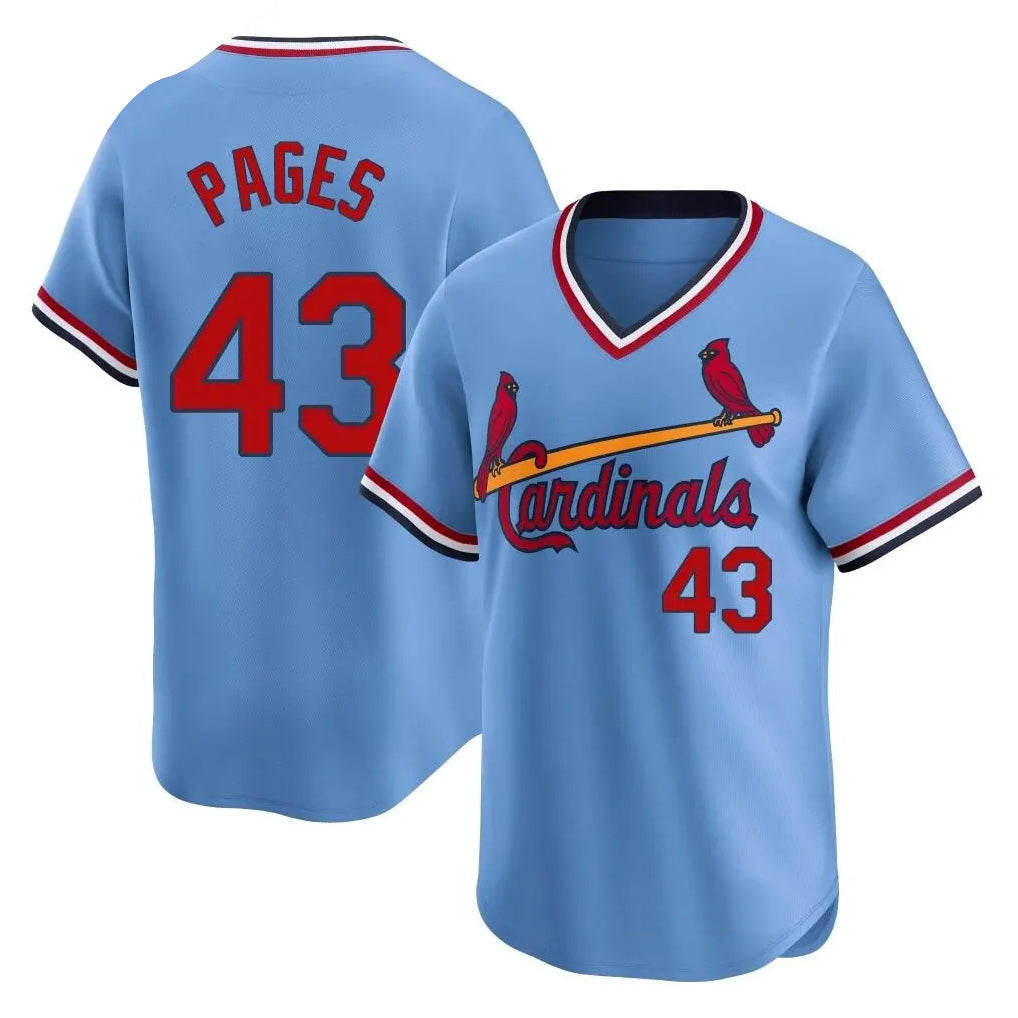 Ldoa St. Louis Cardinals #43 Pedro Pages Player Light Blue City Connect Home T-shirt Stitched Jerseys