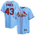 Ldoa St. Louis Cardinals #43 Pedro Pages Player Light Blue Home Game Stitched Jerseys