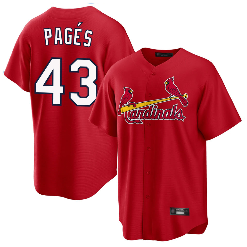 Ldoa St. Louis Cardinals #43 Pedro Pages Player Red Home Game Stitched Jerseys