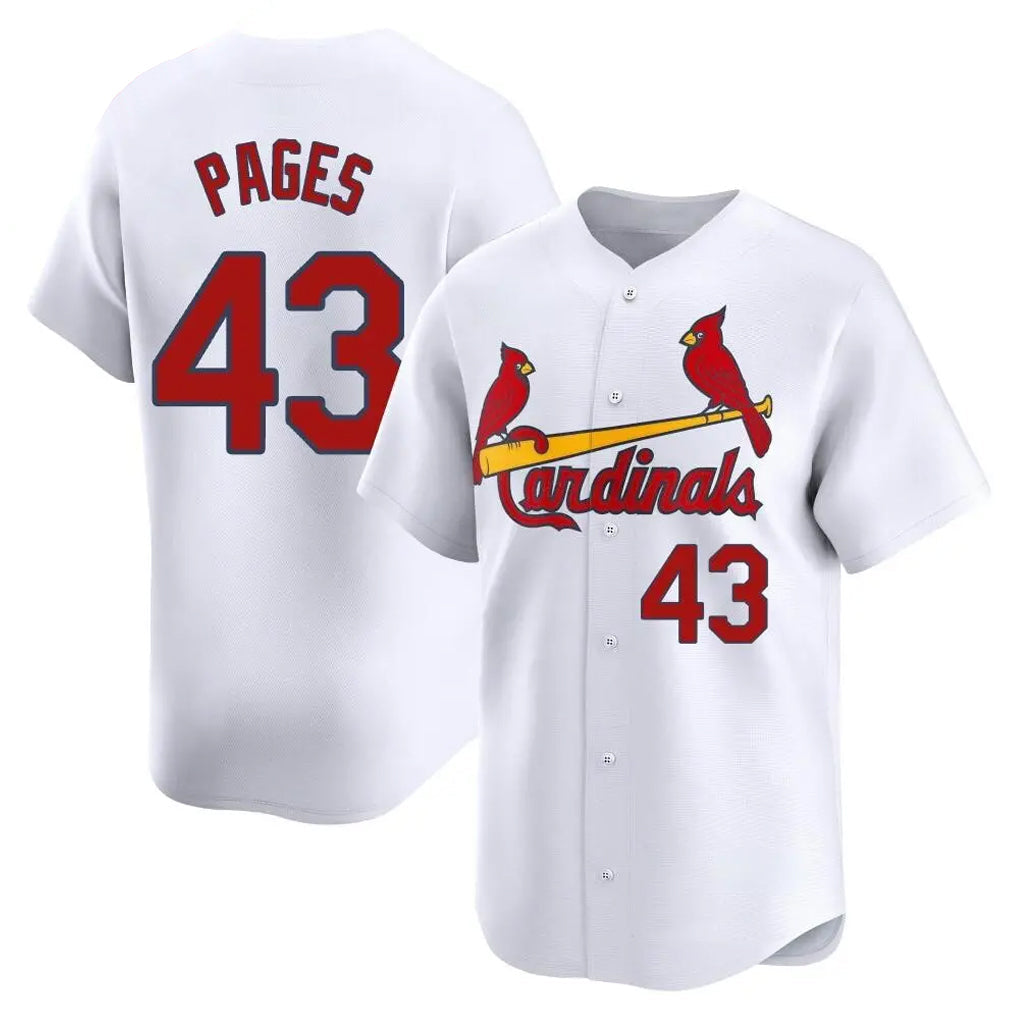 Ldoa St. Louis Cardinals #43 Pedro Pages Player White Home Limited Stitched Jerseys